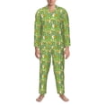 thumbnail image 3 of Honeii Cartoon Duck Pattern Mens Pajamas Set,2pcs Men's Lounge Long Sleeve Sleep Shirt and Pajama Bottoms Sleepwear Set,Mens Pjs Sets-Large, 3 of 7