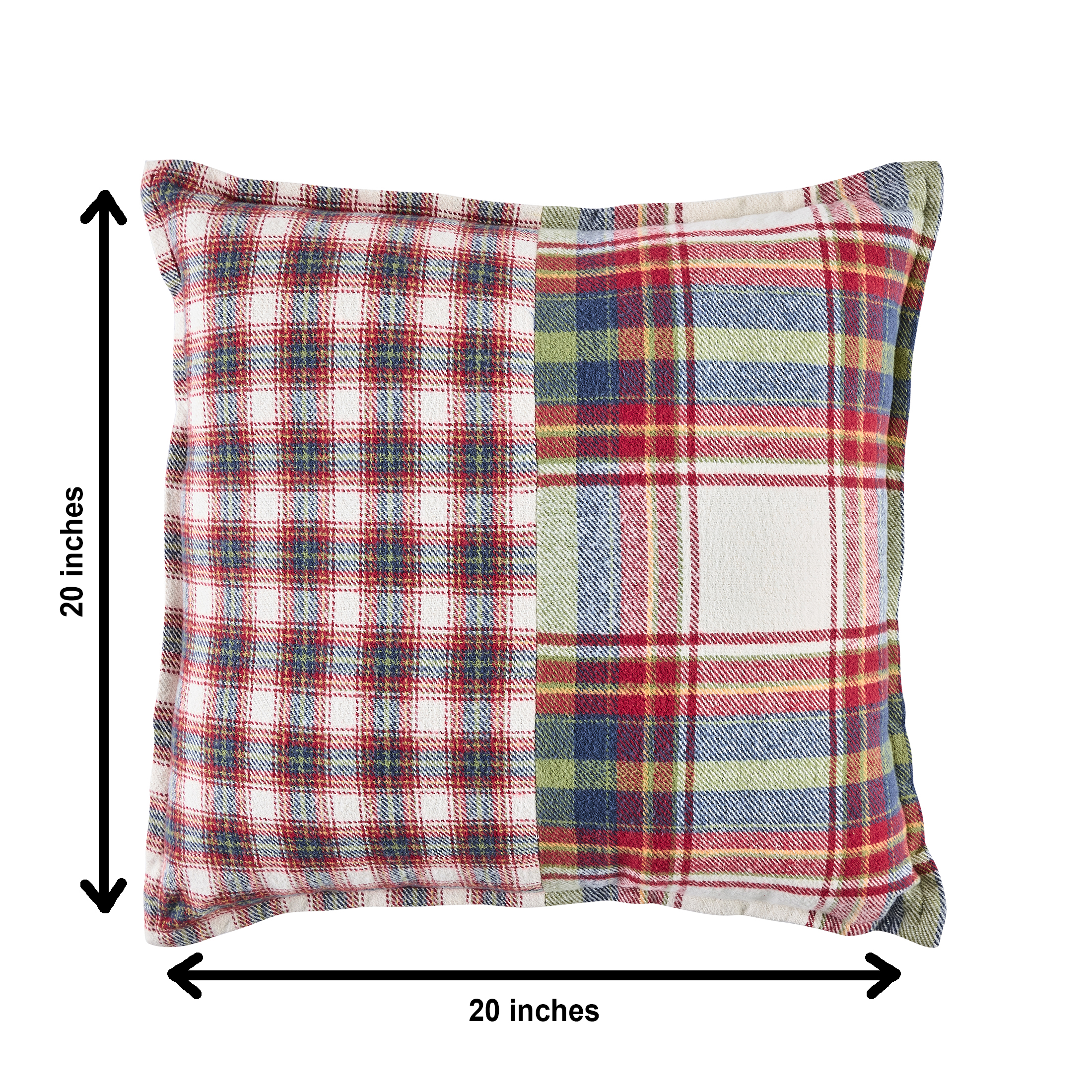 Better Homes and Gardens 20 x 20 White Corin Pieced Plaid Decorative Throw Pillow