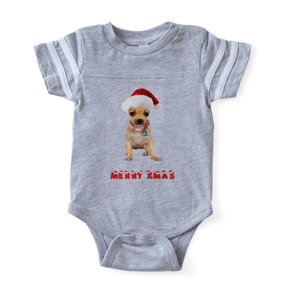 CafePress - FIN Dachshund Merry Xmas.Png Baby Football Bodysui - Cute Infant Baby Football Bodysuit