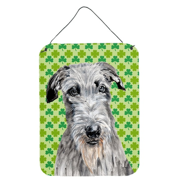 Scottish Deerhound Lucky Shamrock St. Patricks Day Wall or Door Hanging Prints