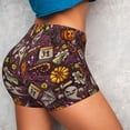 thumbnail image 6 of Seamless Workout Shorts Women - halloween pumpkins candy cat Biker Gym Running Yoga Spandex Shorts for Women, 6 of 7