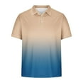 thumbnail image 2 of Afdoent Mens Polo Shirts Lapel Short Sleeve Shirt Gradient Print Dressy Casual Business Work Shirt Summer Tops Fashion Mens Shirts, 2 of 5