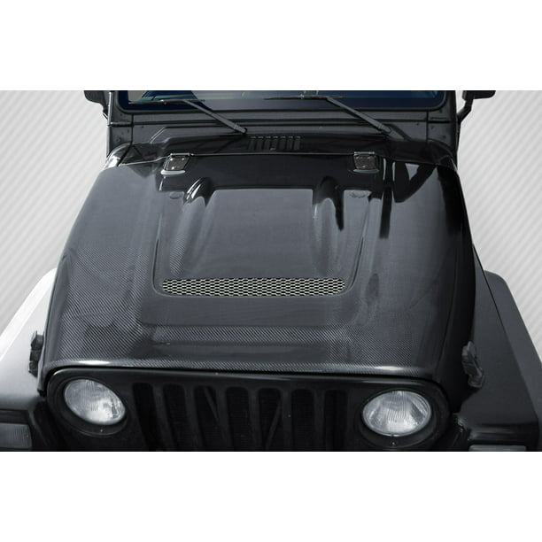 1997-2006 Jeep Wrangler Carbon Creations Heat Reduction Hood (fits all  models without highline fenders) - 1 Piece 