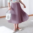 thumbnail image 6 of WRKEKC Girls Pleated Skirt Elastic Waist Solid Color Soft Breathable Comfortable Cotton Fabric Lightweight Casual Daily Wear 3-13 Years, 6 of 6