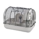 thumbnail image 2 of Jaula de transporte para animales pequeños, jaula para mascotas, jaula portátil transparente con tapa abatible para hámster. Gris, 2 of 9