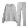 thumbnail image 4 of VOGUES Sweat Suits For Womens 2 Piece, Solid Color Zip Up Hoodie Sweatshirt Matched Sweatpants Sets 2025 Casual Tracksuit Outfits Gift For Daughter Grey XXXL, 4 of 4