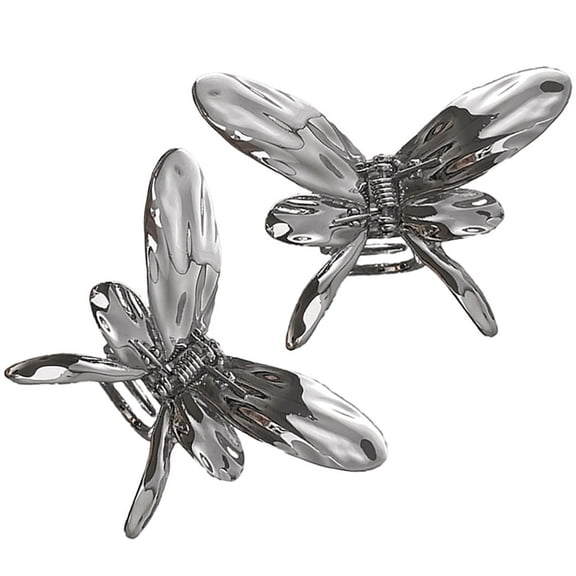LOLIPPYY 2Pcs Silver Butterfly Hair Claw Clips Metal Hair Accessories for Charming Hairstyles