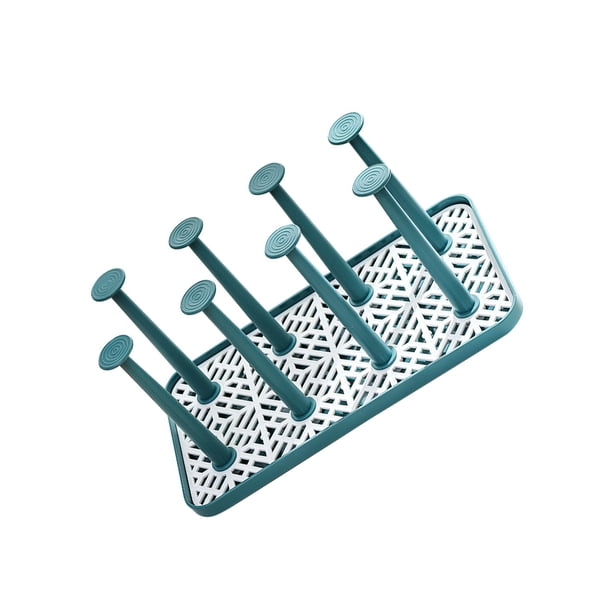 Matsuzay Estante invertido para tazas de té a prueba de polvo para estantes de vasos para beber, portavasos de drenaje con bandeja de almacenamiento y Organizadores de utensilios de cocina Matsuzay HA014334-00
