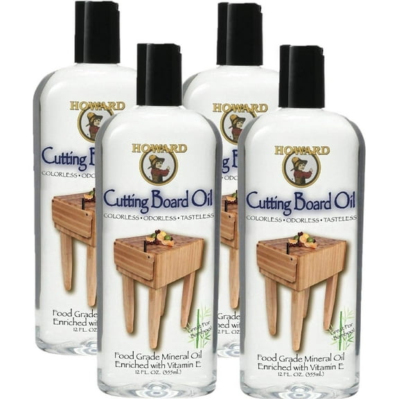 Howard Products BBB012 Cutting Board Oil, 12 oz - 4 PACK