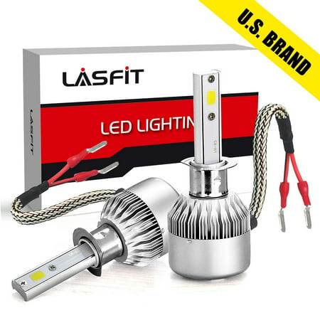 LASFIT H1 LED High Beam/Fog Light Bulbs kits -COB Flip Chips/Adjustable Beam Pattern-60W 7600LM