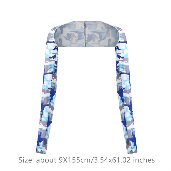 Mangas Para Brazos Para El Sol Sleeves Lightweight Sunscreen Enlarged Multiple Colors Elastic Cool Sleeves Different Patterns Camouflage Sky Blue
