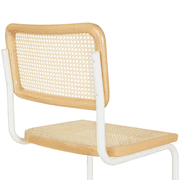 Breuer Chair Company Marcel Breuer B32 Cesca Cane Cantilever Side Chair w/ White Steel Frame Natural Wood & Natural Cane (Made in Italy) by Furnish Theory