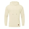 thumbnail image 3 of LEEy-world Cool Mens Hoodies Men's Quarter Zip Thermal Lined Sweater, Winter Lightweight Soft Pullover Collar Sweatshirt Beige,XL, 3 of 5