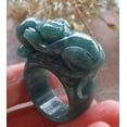 thumbnail image 4 of Certified Icy Green Burma 100% Natural A JADE Jadeite Monkey Peach RING USA. 9.25 RING 648255 TN, 4 of 12