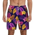 thumbnail image 3 of Uemuo Purple Flower Pattern Mens Swim Trunks Quick Dry Board Shorts with Mesh Lining, Stretch Beach Shorts Quick Dry No-Chafing Board Shorts-X-Large, 3 of 9