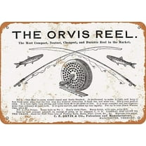 1676 Orvis Fishing Reels Metal Tin Sign 12 X 8 Inches Retro Vintage Decor