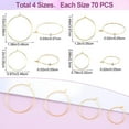 thumbnail image 2 of 280PCS Hoop Earring Findings, 4 Sizes Gold Plated Earring Beading Hoops, Open Hoops, Earring Rings, Wines Glass Accessories for Party, Round Earring Beading Accessories for DIY Jewelry Making, 2 of 5