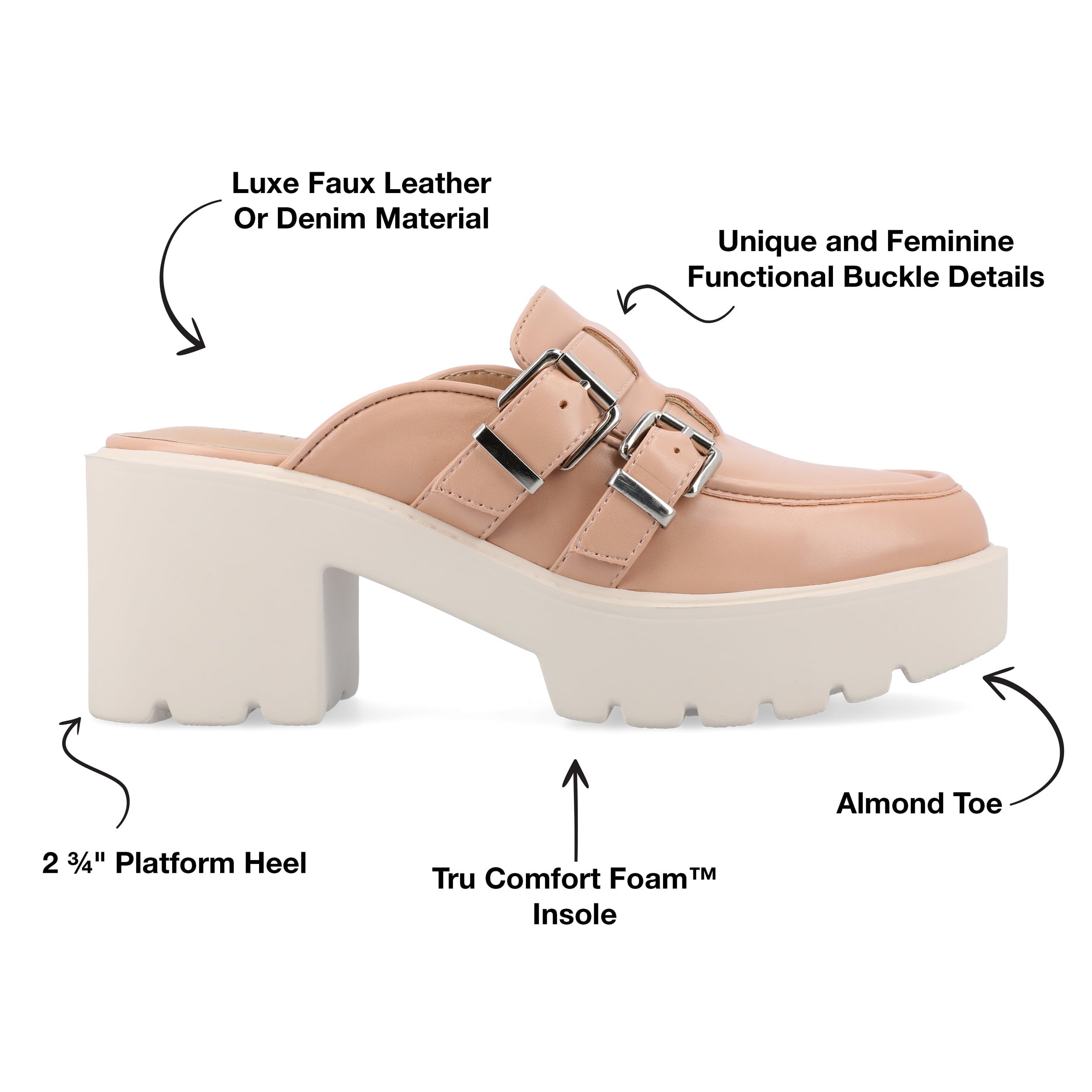 Journee Womens Brydie Light Weight Platform Slip On Loafer