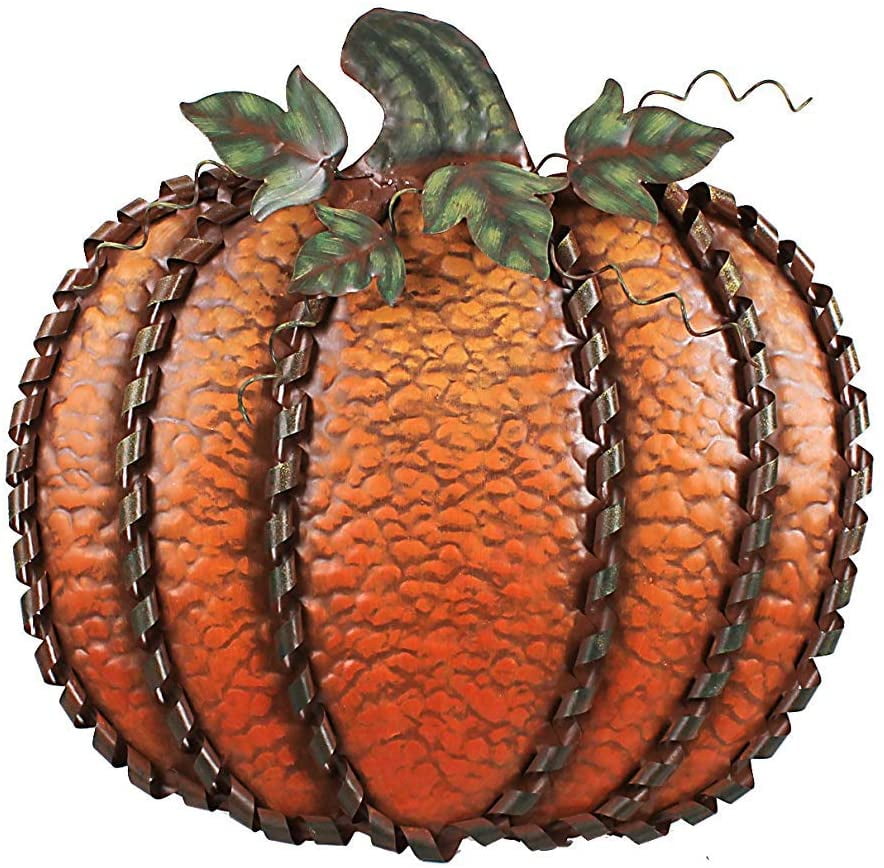 Metal Flat Pumpkin Decoration Indoor Outdoor Free Standing Metal Flat