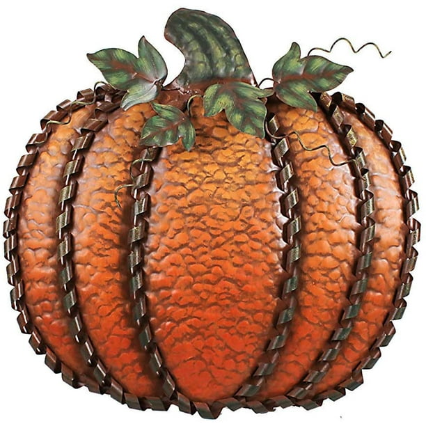 Metal Flat Pumpkin Decoration Indoor Outdoor Free Standing Metal Flat
