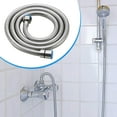 thumbnail image 2 of Hiroekza Handheld Shower Hose for Bathroom Extra Long 59 Inch - Flexible, Leak-Free, 1/2 Inch Connector Hand Held Shower Head Hose Silver, 2 of 5