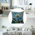 thumbnail image 3 of Blue flower daisy Linen toss pillowcase Decoration pillowcase Gift preferred 24x24" Cushion cover 2 set Sofa pillowcase Sofa bedroom living room car, 3 of 8