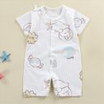 thumbnail image 2 of kpoplk Toddler Baby Boy Girls Romper Farm Clothes Western Farm Animals Chicken/Cow Print Pure Cotton Newborn Jumpsuit Size 12-18 Months,Beige, 2 of 4