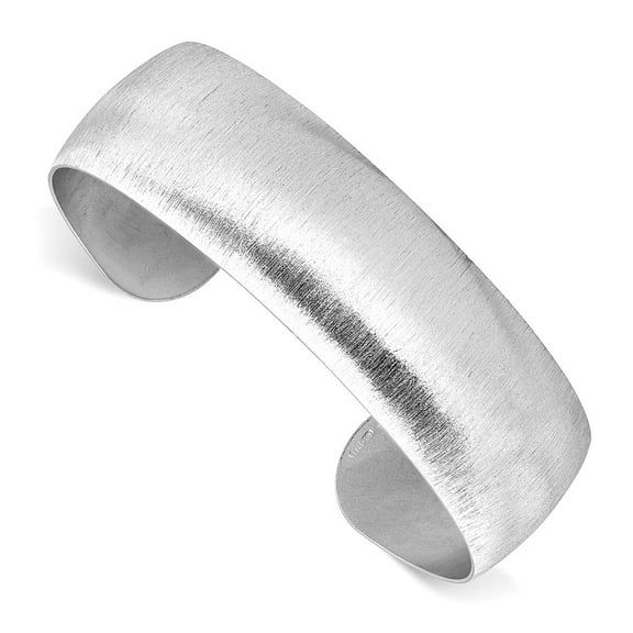 18.50mm 925 Sterling Silver Rhodium Plated Brushed Cuff Bracelet Cuff Bracelet for Women