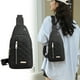 thumbnail image 2 of Bolso de hombro bordado con diamantes | Mochila hermética de poliéster | Bolso pectoral bandolera de gran capacidad | Correa ajustable 14-36 pulgadas | Múltiples compartimentos | Negro, Azul, Rojo, 2 of 7