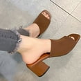 thumbnail image 4 of Women's Heeled Sandals Square Open Toe comfortable Heeled Mules Chunky Block Low Heel On Slides, 4 of 8