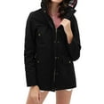 thumbnail image 1 of Women's Slim Fit Military Anorak Safari Utility Hoodie Jacket. Stylish hooded utility anorok jacket is trendy and comfortable., 1 of 4