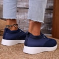 thumbnail image 4 of Orthopedic Walking Shoes for Women Woven Breathable Mesh Sneakers Lightweight Non Slip Arch Support Slip on Flat Shoes Blue Size 8.5, 4 of 6