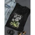 thumbnail image 3 of Good Mood Daisies W Froggie T-Shirt Women -Image by Shutterstock, Female Large, 3 of 4
