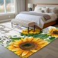 thumbnail image 4 of Yellow Sunflowers Area Rugs 8'x10', Small Throw Rugs for Living Room Patio, Farmhouse Floral Rustic Botanical Grey Wood Indoor Outdoor Rug Non-Slip Low Pile Carpet Runner Reversible Floor Mats, 4 of 8