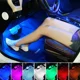 thumbnail image 2 of Lámpara de tira de 12 LED con USB para encendedor de coche, luz de ambiente, grifo adhesivo multicolor, decoración para salpicadero, toma de pie, estilo de coche, 2 of 5