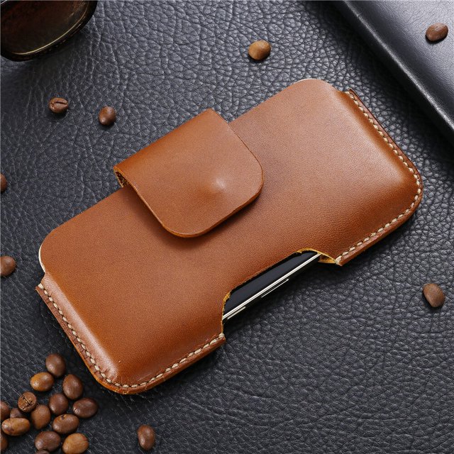 Bolsa de teléfono para Samsung Galaxy S22 Ultra, funda con Clip para cinturón, de cuero genuino, con tapa Fivean unisex