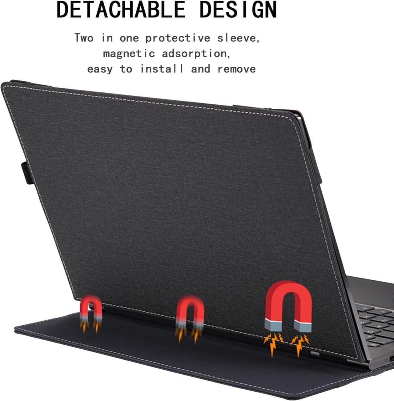 16 inch Laptop Cover Case for Lenovo Yoga 7 2-in-1 16AHP9 /16IML9 & Yoga Slim 7 Pro 16ACH6 16ARH7 16IAH7,PU Leather Protective Shell Detachable Laptop Bag Accessory