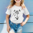 thumbnail image 2 of Otqutp Dandelion Print Children's T-Shirt - Soft Cotton Short Sleeve Round Neck Top,Lightweight Summer Wear for Girls and Boys 2-14Years, 2 of 3
