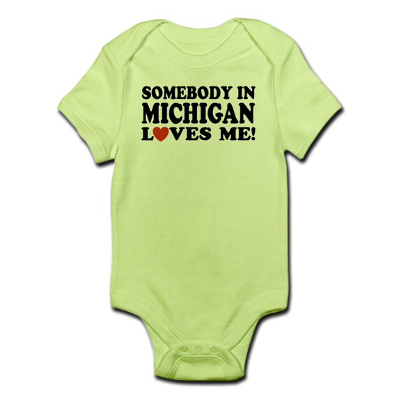 CafePress - Somebody In Michigan Loves Me Infant Bodysuit - Baby Light Bodysuit