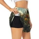 thumbnail image 1 of Balery Floral Rhino With Birds Pantalones cortos deportivos para mujer con forro y dos bolsillos, elásticos, para entrenamiento, gimnasio, yoga-XX-Large, 1 of 7