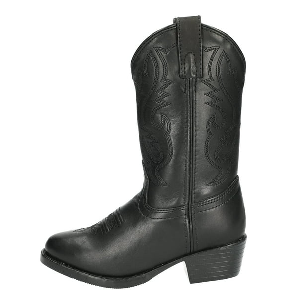 Botas Smoky Outlaw para niños, cuero negro, vaquero
