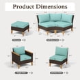 thumbnail image 7 of Sophia & William 9 Piece Outdoor Wicker Patio Conversation Sofa Set Outdoor Sectionals, Turquoise, 7 of 7