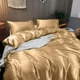 thumbnail image 2 of Vogue Linen Pure Mulberry Silk Duvet Cover - 16 Momme 6A Graded Silk - 1 Piece Duvet Cover Alaskan King 120" x 132", Taupe, 2 of 4