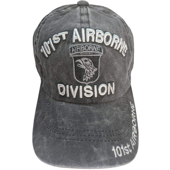 US Military 101st Airborne Division Black Pigment Washed Baseball Hat Cap