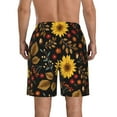 thumbnail image 3 of Bixox Men's Sunflowers Leaves printing Casual Classic Fit Short Summer Beach Shorts, 3 of 6
