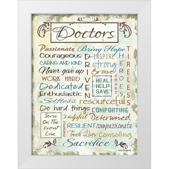 Phillips, Anita 12x14 White Modern Wood Framed Museum Art Print Titled - Doctors Are