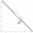 thumbnail image 3 of Sterling Silver Polished Rolo Link Id Heart Dangle Bracelet (7.5 X 4) Made In Italy qid213-7.5, 3 of 5