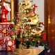 thumbnail image 4 of Tabletop Metal Christmas Tree Wrought Iron Ornament Display Stand Christmas Ornament 11 Inch Desktop Decorations Mini Xmas Tree, 4 of 6