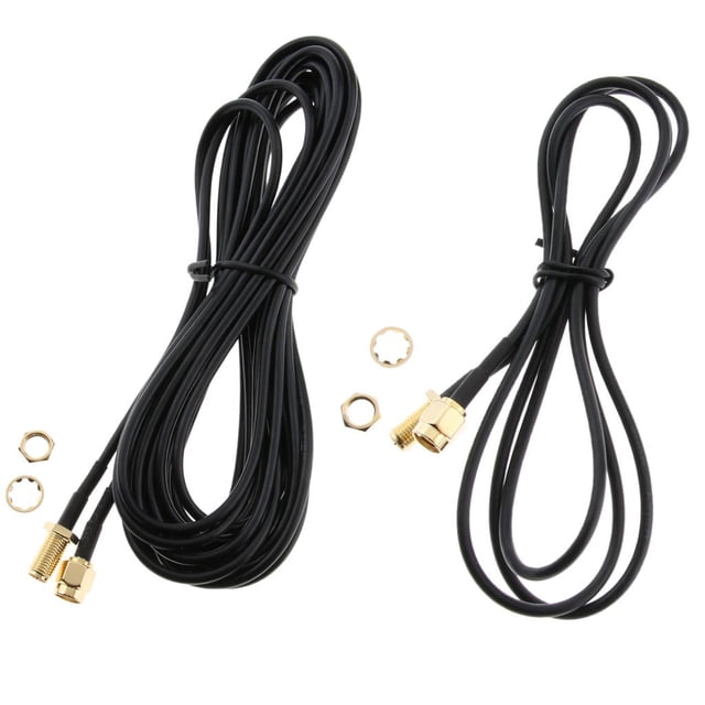 Cable De Extensión De Baja Pérdida De 2 Paquetes (50 Ohmios) - A Extensor De Para Enrutador Inalámbri shamjiam Cable de extensión de antena de 5 m