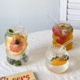 thumbnail image 4 of HUGFEGWE 2 Pcs Ribbed Glass Cups 22oz Ripple Drinking Glasses Set Vintage Wave Shape Iced Coffee Glasses Beverage Glasses for Cocktail Beverage Juice Milk CA919-74166, 4 of 7